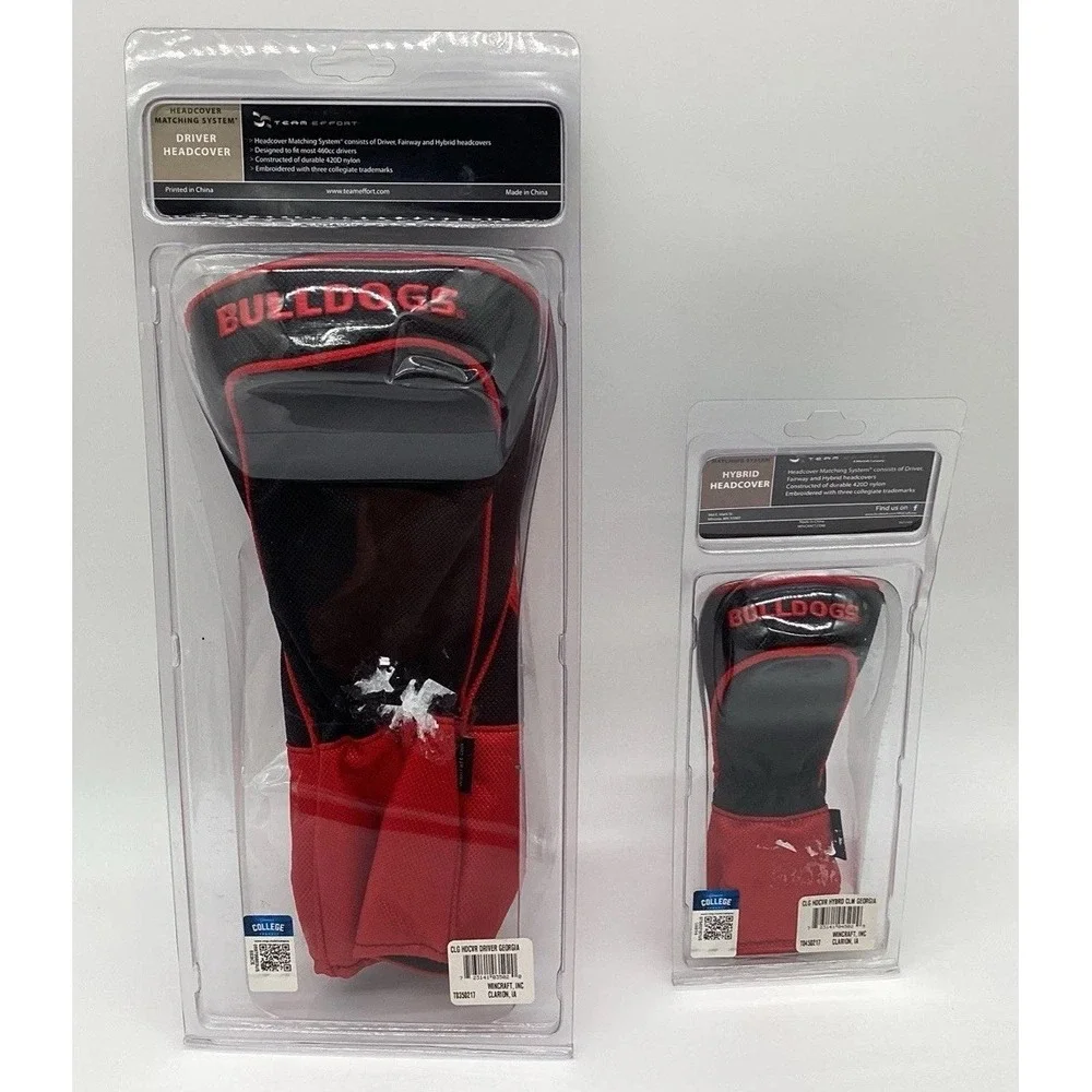 Team Effort NCAA 2-Piece Driver Headcover Hybrid Headcover Georgia Bulldogs